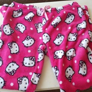 Fuzzy Hello Kitty PJ bottoms